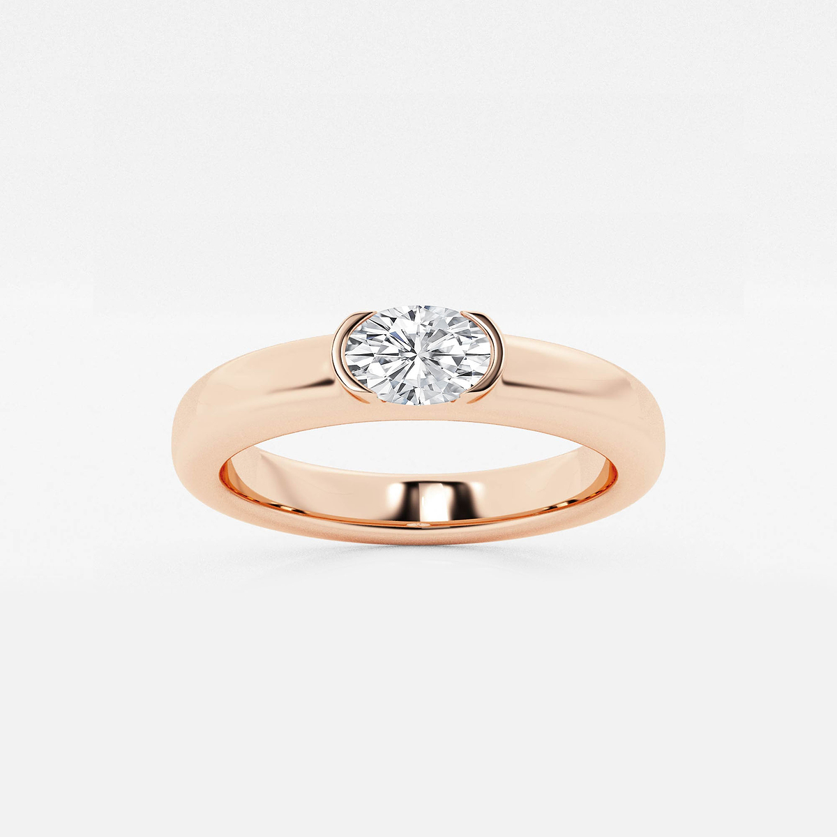 näas 1/2 ctw Oval Lab Grown Diamond East-West Stackable Ring
